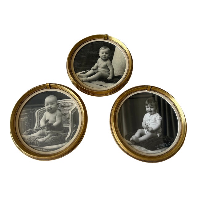 1980s Gold Circle Frames [3 Available] For Sale