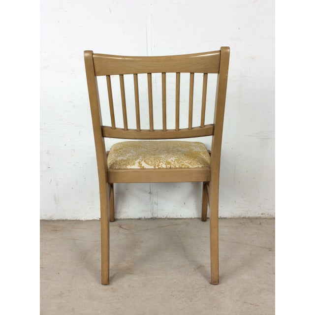 Mid Century Modern Side Chair With Limed Oak Finish and Newer Patterned Upholstery For Sale In Philadelphia - Image 6 of 12
