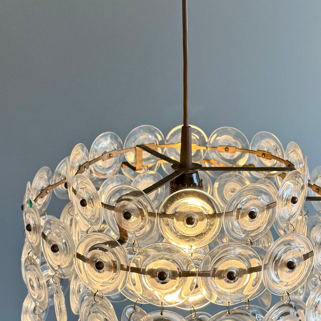 Mid-Century Modern Pendant Lamp with Acrylic Glass Panels, 1970s For Sale - Image 3 of 9