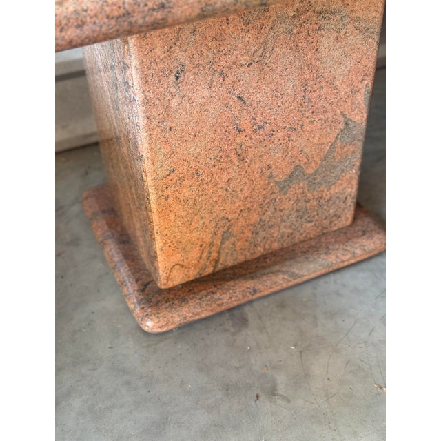 Pair of 1980s Postmodern Rose Granite Side Tables For Sale - Image 9 of 10