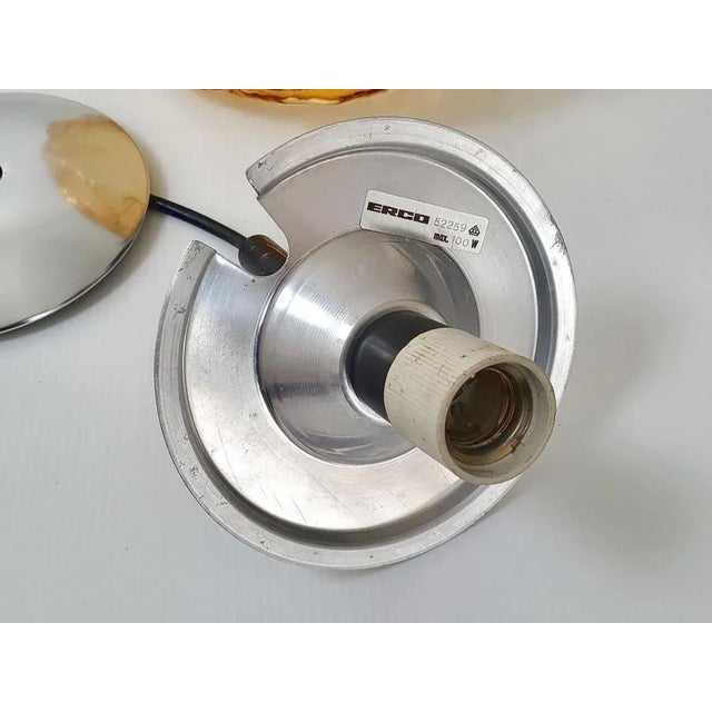 Metal Vintage Pendant Light in Glass & Steel from Erco, 1960s For Sale - Image 7 of 13