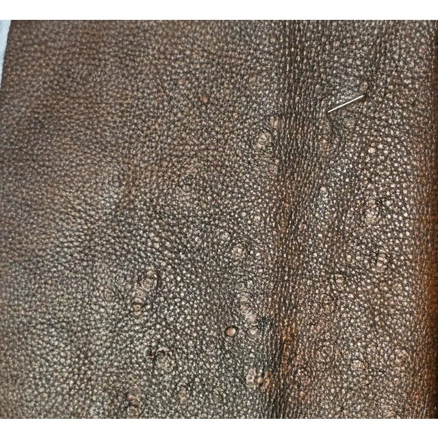 Late 20th Century Share Hancock & Moore Brown Leather Mahogany Chippendale Style Wing Chair Recliner For Sale - Image 11 of 13