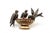 Gold and Silver Brooch with Birds at the Water Trough, Diamond Chips and Calibrated Rubies For Sale - Image 6 of 8