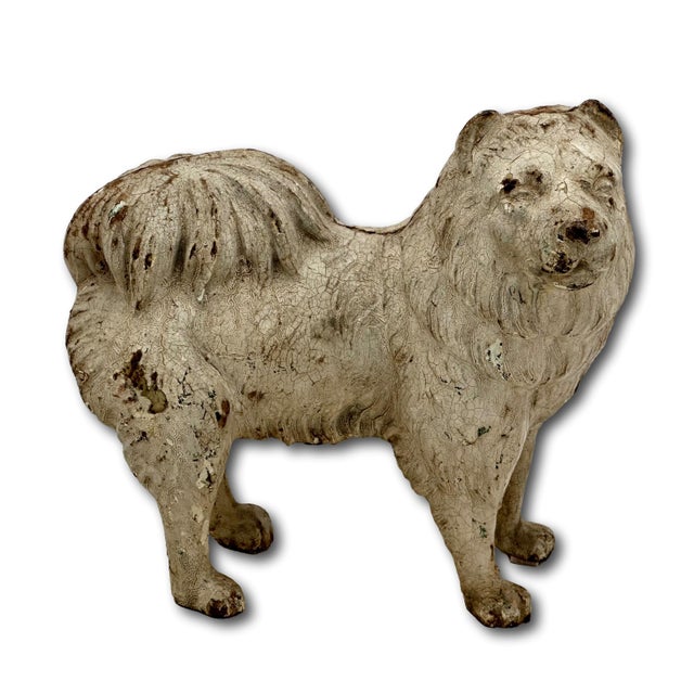 1920s Very Rare & Hard 2 Find Model Antique American Cast Iron Standing Chow Chow Dog Doorstop - Circa 1920s For Sale - Image 5 of 18