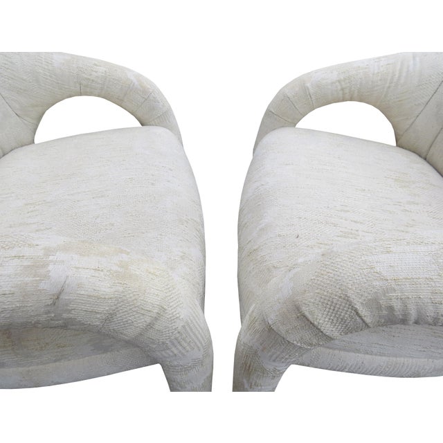Textile Vintage Sculptural Lounge Chairs in the Style of Vladimir Kagan for Weiman - A Pair For Sale - Image 7 of 11