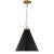 Chapman & Myers by Visual Comfort Studio Wellfleet Medium Cone Pendant, Midnight Black & Burnished Brass For Sale