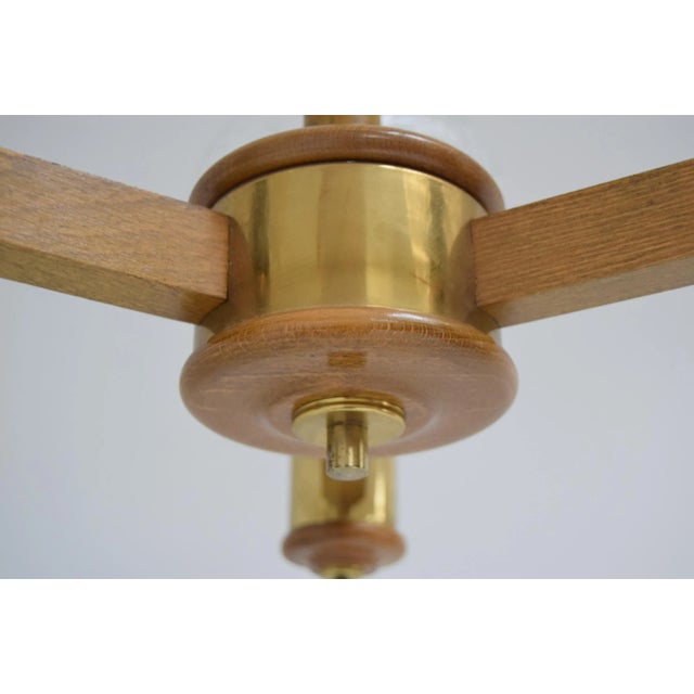 Gold Mid-Century Wood Chandelier, 1970s For Sale - Image 8 of 9