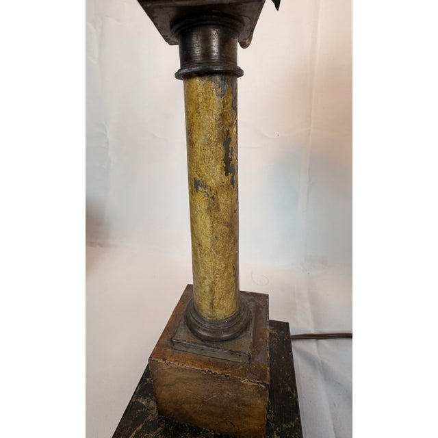 Metal Mid 20th Century Hollywood Regency Tole Palm Tree Candelabra Table Lamps For Sale - Image 7 of 11