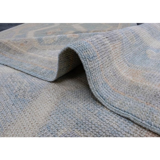 Blue Turkish Oushak Runner Rug 2'9" x 9'7" For Sale - Image 8 of 8