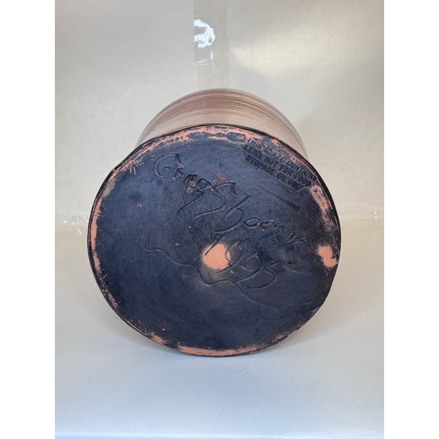 Large Greg Shooner Signed & Dated 1995 Sgraffito Bird Jug, American Studio Pottery For Sale - Image 4 of 10