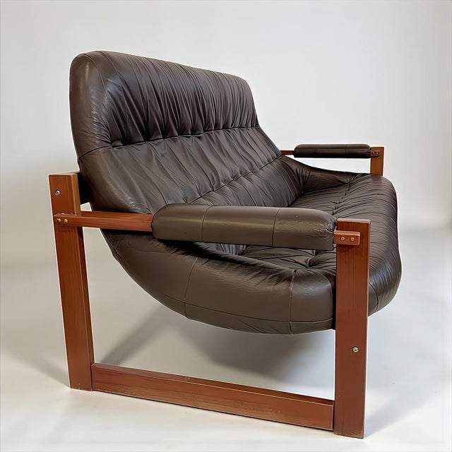 Percival Lafer Leather MP-91 / MP-163 Earth Lounge Sofa from Percival Lafer, Brazil, 1970s For Sale - Image 4 of 9