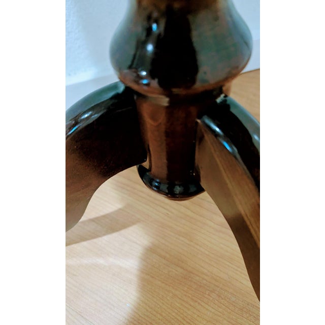 Wood Vintage Italian Marquetry Inlaid Wood Side Table Victorian Style For Sale - Image 7 of 7