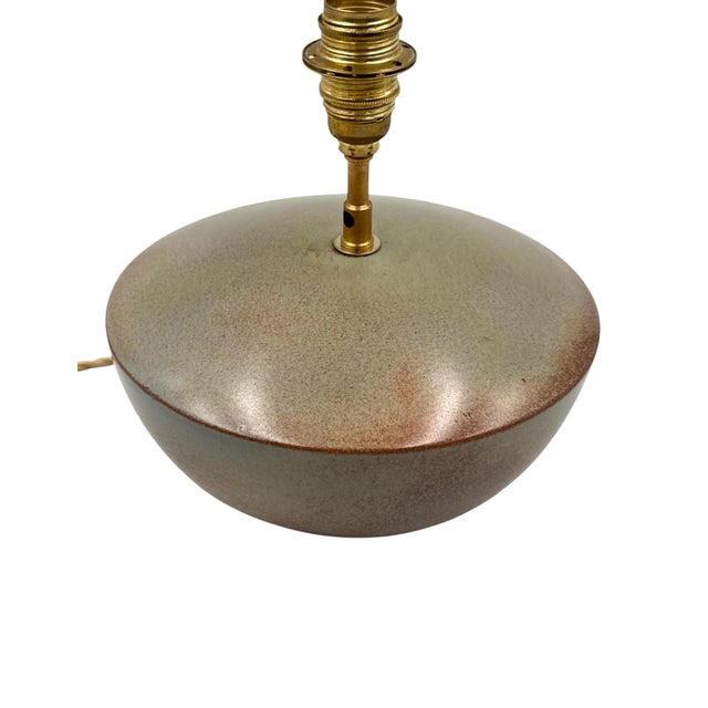 Metal Mid-Century Modern Green Ceramic Lamp Base from Alain di Bin, France, 1960s For Sale - Image 7 of 17