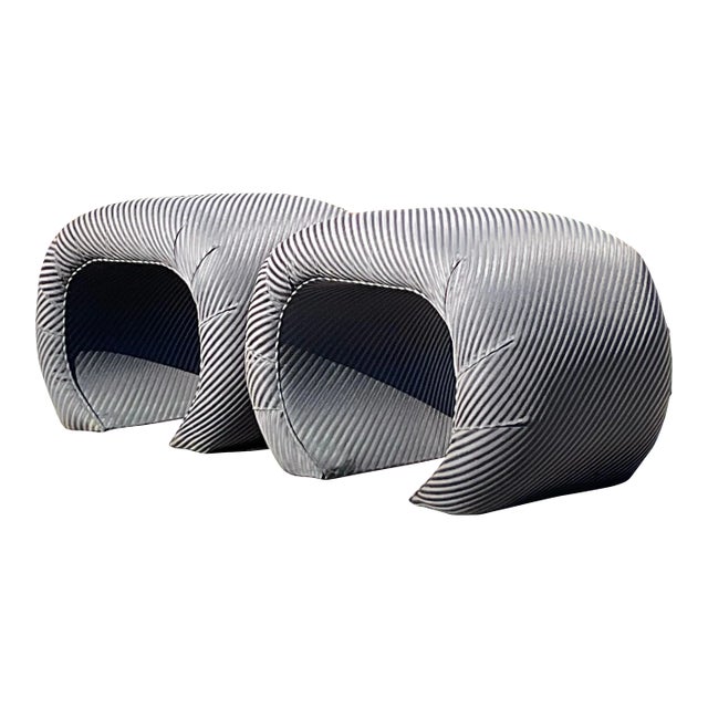 Vintage Boho Waterfall Ottomans - a Pair For Sale