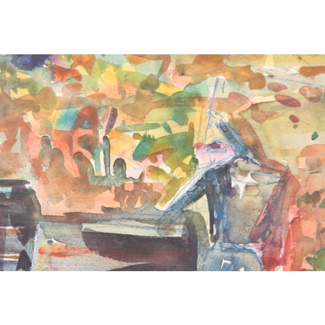 1950s Watercolor by P. Gaillardot, Harvest at French Winery For Sale - Image 5 of 7