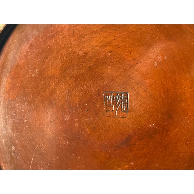 1900 - 1909 Antique Meiji Period Japanese Bronze Vase - Birds & Flowers High Relief 10.5"h For Sale - Image 5 of 8