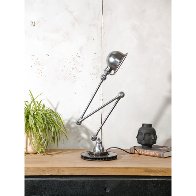 Jieldé Three-Arm Workshop Lamp on Brake Disc, 1950s For Sale - Image 11 of 14