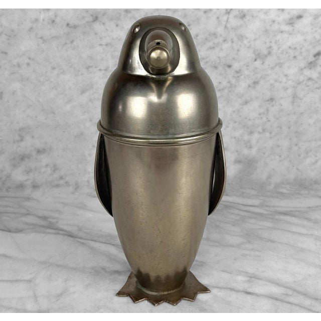 Late 20th Century Vintage Art Deco Penguin Stainless Steel Cocktail Shaker Mixer For Sale - Image 5 of 12