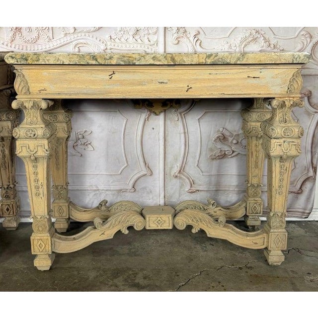 Pair of French Baroque Louis XIV Style Console Tables For Sale - Image 11 of 18