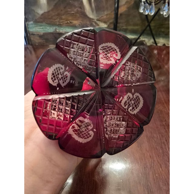 Antique Moser Bohemian Glass Ruby Hunter Pokal Goblet For Sale - Image 11 of 13