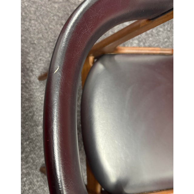 1960s Pair of “Fire” Armchairs Attributed to Kai Kristiansen Danish Modern Teak & Leather Very Good Condition For Sale - Image 12 of 12