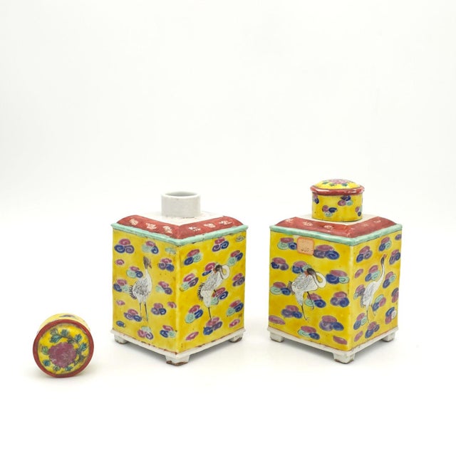 Chinese Pair of Chinese Export Tea Caddies, Probably Republic Period For Sale - Image 3 of 12