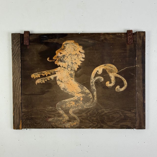 A charming wooden trade sign with one side stating "Mary Lyon 1818 House" and the other side features a painted golden...