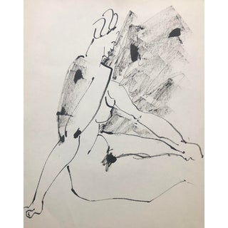 1950s Mid-Century Modern Female Nude Drawing For Sale