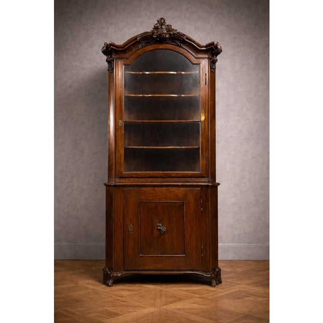 Napoleon III Corner Bookcase in Mahogany For Sale - Image 6 of 6