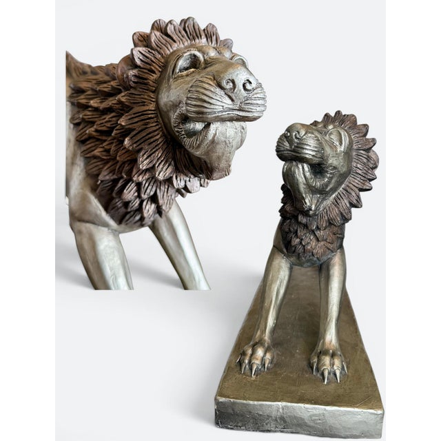 1980s Austin Productions Etruscan Lion Sculpture-Large-Regency-Statue-Neoclassical For Sale - Image 9 of 11