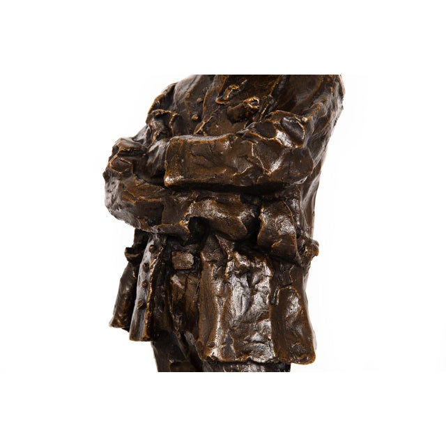 Rare Italian Modernist Bronze Sculpture of General Sirtori by Enrico Butti For Sale - Image 9 of 16