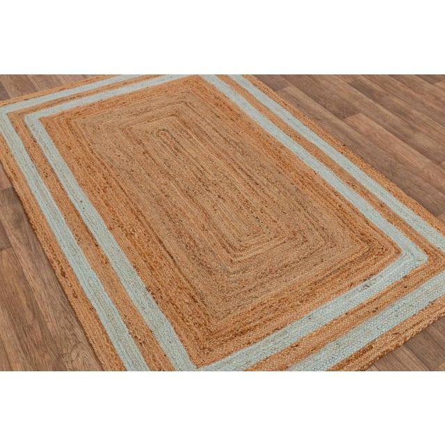Textile 2'x4' Soft Sea Green Jute Braided Handmade Bohemian Rug For Sale - Image 7 of 11