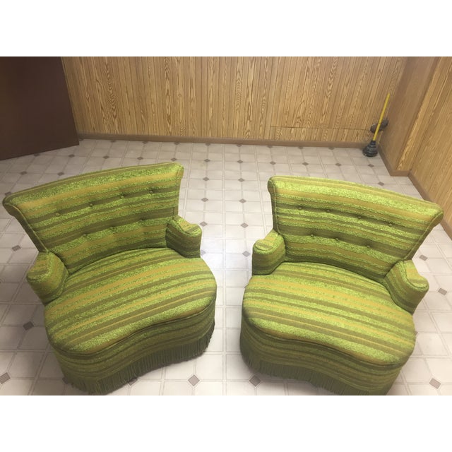 MidCentury Modern Plaid Chairs A Pair Chairish