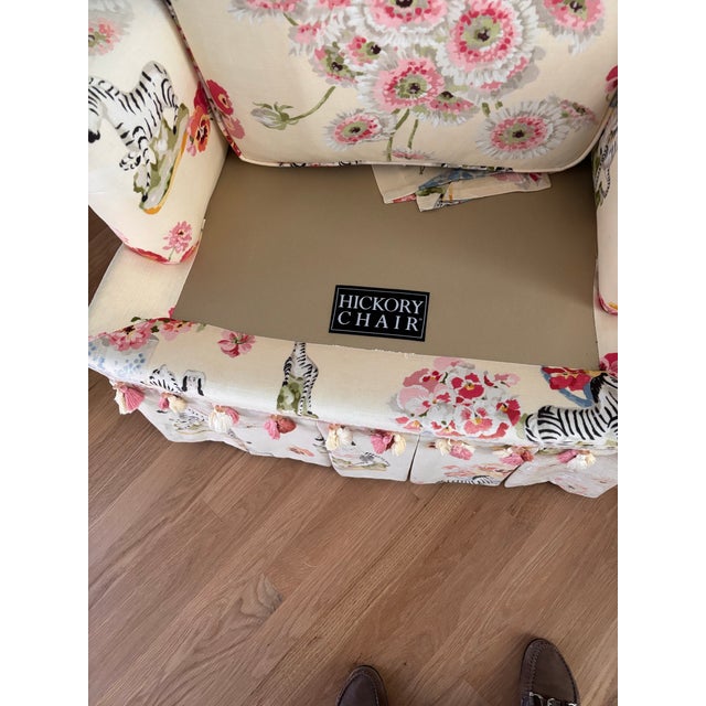 1990s Hickory Chair, Armchair, Upholstered in Brunschwig & Fils Gillian’s Zebras” Fabric For Sale - Image 5 of 8