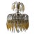 Italian Micro-Beaded Tiered Yellow Crystal Prisms Chandelier C 1920 Amber For Sale