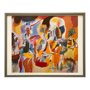 Arshile Gorky Estate Vintage 1998 Modernist Framed Abstract Expressionist Fine Art Lithograph Print " Water of the Flowery Mill " 1944