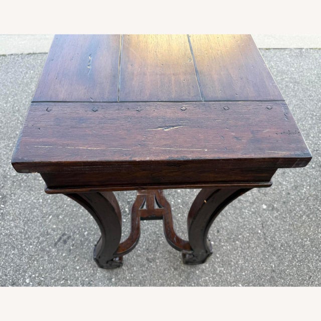 Spanish Dark Brown Wood Side Table For Sale - Image 3 of 4