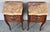 French Antique Louis XV French Marquetry Marble Top Nightstands, Set of 2 For Sale - Image 3 of 18