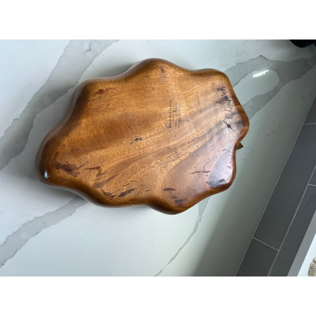 Mid Century Monkey Pod Wood Hawaiian Leaf Shaped Bowl For Sale In Jacksonville, FL - Image 6 of 9