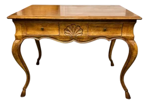 Vintage French Provincial Oak Two Drawer Side, Coffee Table or Nightstand by Bodart