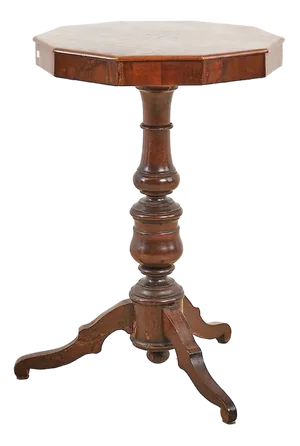 Wood Table with Inlaid Top