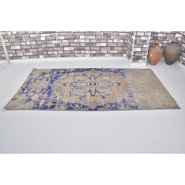 Handmade wool carpet in Turkish Anatolia , Vintage Oushak Rug,Turkish Vintage Anatolian Rug, Handmade wool Rug . One Of...