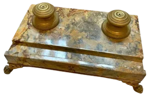 19th Century Napoleon III Lion Inkwell