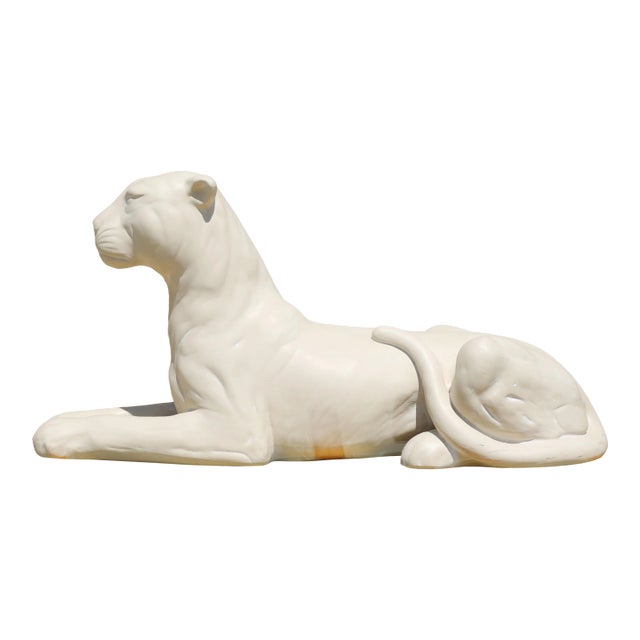 Mid-Century Modern Vintage Monumental Hollywood Regency Panther Sculpture For Sale