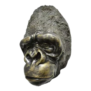 Late 20th Century Cast Bronze Gorilla Head Sculpture