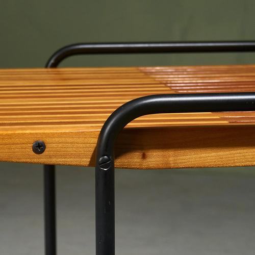 Black Coffee Table with Slatted Top by Taichiro Nakai for La Permanente Mobili Cantù, Italy, 1955 For Sale - Image 8 of 12