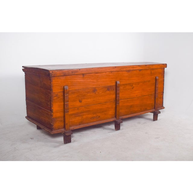 Large Portuguese Pine Chest, 1890s For Sale - Image 5 of 11