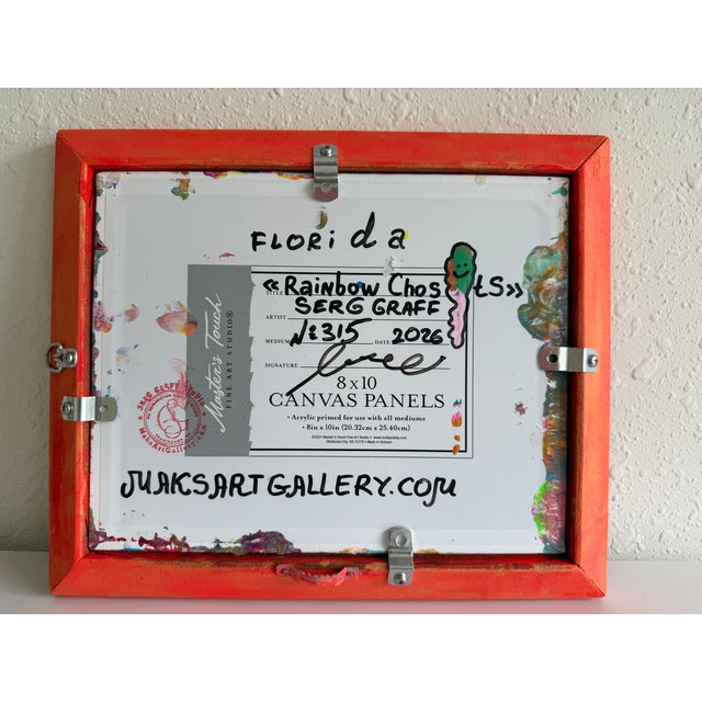 Paint Original Abstract Painting Serg Graff "Rainbow Chosts" Surreal Fantasy Art, Coa For Sale - Image 7 of 10