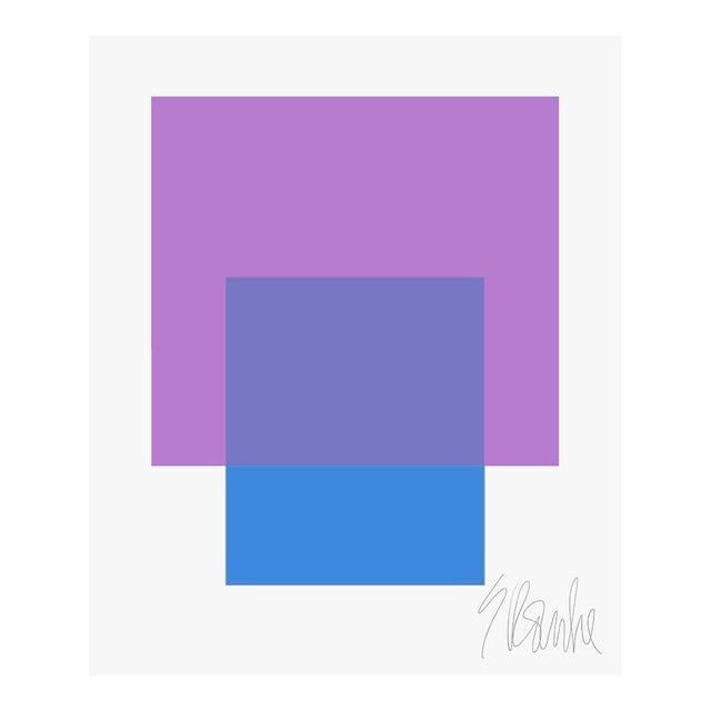 The Interaction of Purple and Blue Fine Art Print 45" X 55" by Liz Roache For Sale