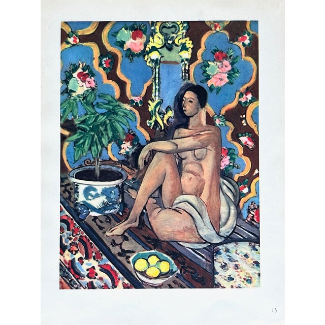 Modern 1940s Matisse 15 Decorative Figure on Flowery Background Framed For Sale - Image 3 of 3
